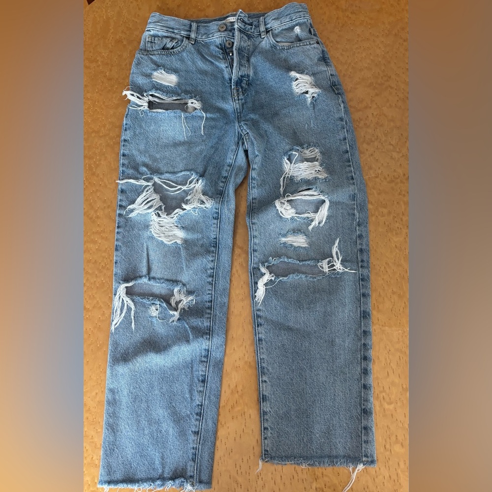 Pacsun high rise cropped distressed jeans